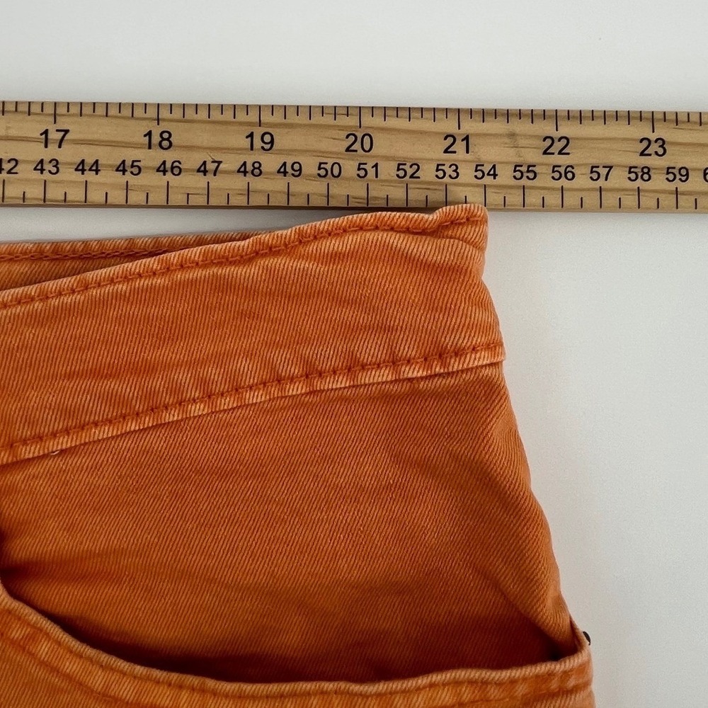 Levi's 511 Cut Off Denim Shorts Mens W42 Orange Slim Fit Frayed Hem Distressed - Picture 5 of 8